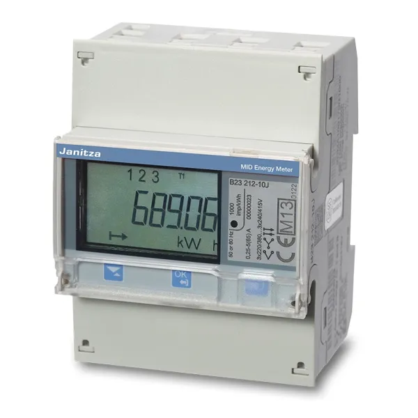 Janitza Messwandlerzähler B24 311-10J MID 3-phasig | elektronisch | S0-Ausgang | geeicht | Hutschiene | 230/400V | IP20