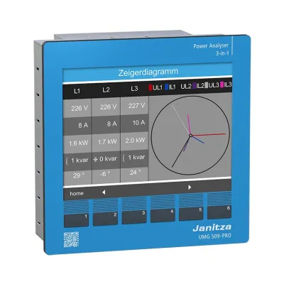 Janitza Netzanalysator UMG 509-PRO | Spannungsqualitätsanalysator | AC/DC 95-240V | Ethernet | Modbus | IP54