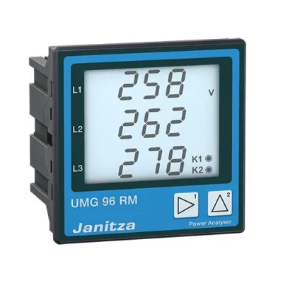 Janitza Netzanalysator UMG 96RM-E 5222062 | Multifunktionell | Ethernet & RS485 | 90–277V AC/DC | RCM | 96x96mm | IP54