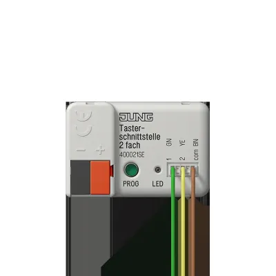 JUNG KNX Binäreingang 2fach 40002 1S E | Tasterschnittstelle UP | LED-Ansteuerung | 2 Kanäle | IP20