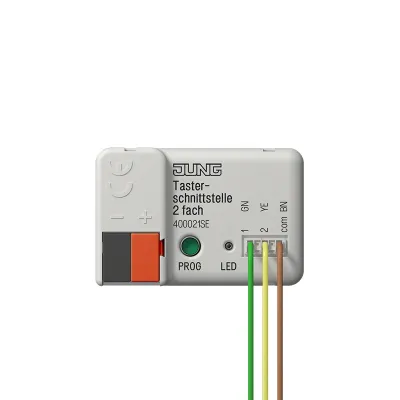 JUNG KNX Binäreingang 2fach 40002 1S E | Tasterschnittstelle UP | LED-Ansteuerung | 2 Kanäle | IP20