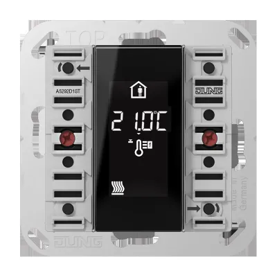 JUNG KNX Raumcontroller-Modul 2fach A 5292 D1 ST | Unterputz | 4 Tasten | LCD | Status-LED | Temperaturregelung