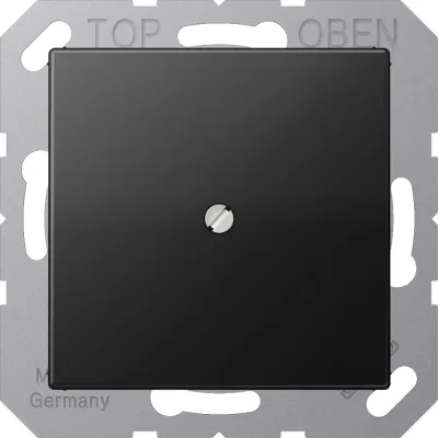 JUNG Leitungsauslass A590BFASWM | mit Zugentlastung | Unterputz | Tragring | 8mm Ø | Thermoplast | graphitschwarz matt