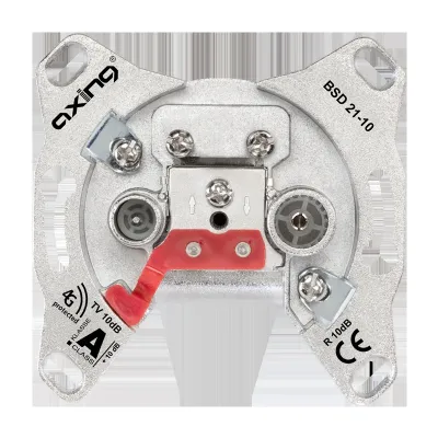 JUNG Durchgangsdose BSD 21-10 Sat/BK | 2-Loch | 10 dB | rückkanaltauglich | Unterputz | Klasse A | halogenfrei