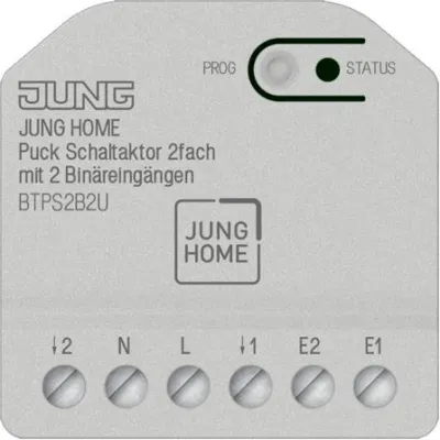 JUNG Schaltaktor Unterputz BTPS2B2U | 2-fach | 2 Binäreingänge | 16A | 2300W | 230V | Bluetooth Mesh | IP20