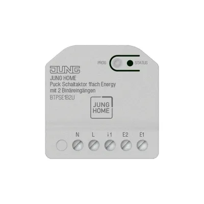 JUNG Schaltaktor Unterputz BTPSE1B2U | 1fach | 16A 230V | 2 Binäreingänge | Energiemessung | Bluetooth Mesh