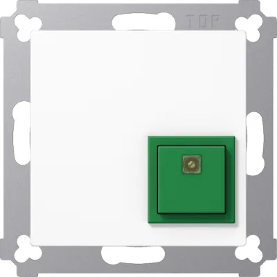 JUNG Abstelltaster NRSAS0834ATWW | Notruf-Abstelltaster AS500 | Schraubbefestigung | 24V DC | Thermoplast | alpinweiß