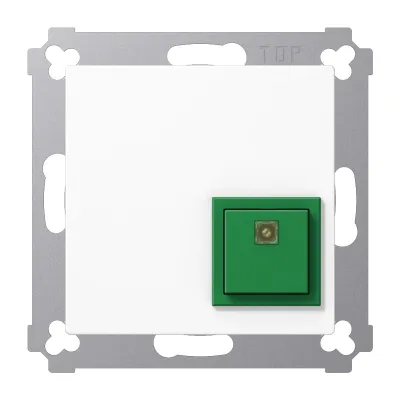 JUNG Abstelltaster NRSAS0834ATWW | Notruf-Abstelltaster AS500 | Schraubbefestigung | 24V DC | Thermoplast | alpinweiß