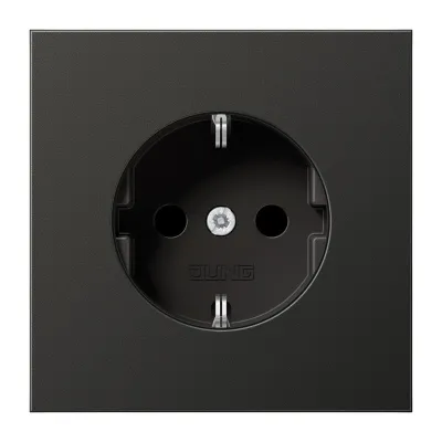 JUNG SCHUKO Steckdose AL1520NAN | Unterputz | 16A 250V | ohne Krallen | Aluminium lackiert | anthrazit matt