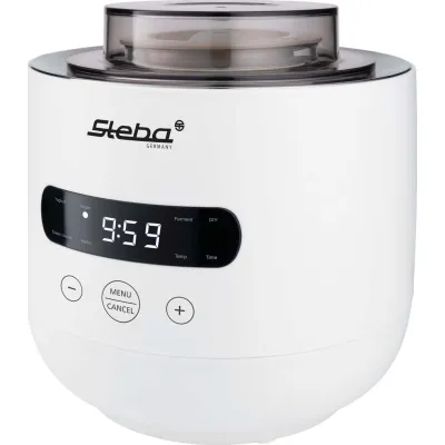 Steba Joghurt-Maker JM 4 Ferment | 2 Gläser | 3,3 l Fassungsvermögen | 5 Programme | Frischkäse & vegan | weiß | 20 W
