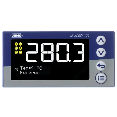 JUMO Digitalanzeiger 701513/8-0000-23/000 | Schalttafeleinbau 96x48mm | AC 110-240V | Temperaturanzeige | IP65