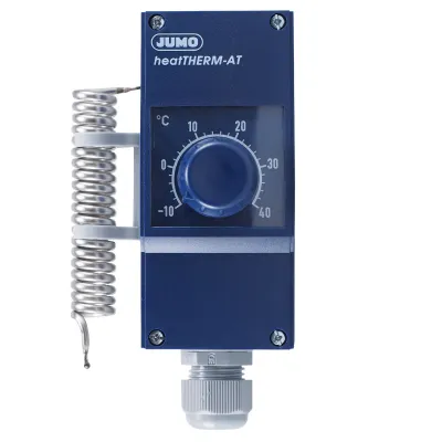 JUMO Raumthermostat 60003191 | Temperaturregler -10 bis 40°C | Wendelfühler Edelstahl 17mm | IP54 | 230V 16A