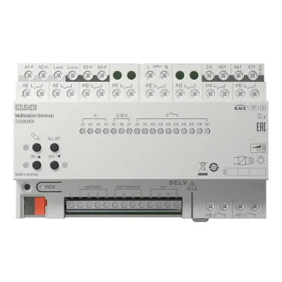 JUNG KNX Multistation Universal 2590 M1SR | Schaltaktor | 8TE REG | 8-fach 8A 1800W | Data Secure | IP20 | Hutschiene