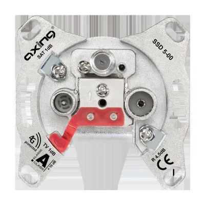 JUNG SAT/BK Stichdose SSD 5-00 | 3-Loch Einzeldose | Rückkanaltauglich | Unterputz | 1,5 dB | 3 Auslässe | Klasse A