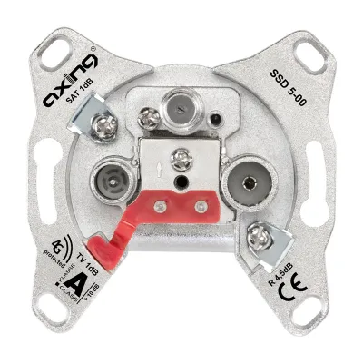 JUNG SAT/BK Stichdose SSD 5-00 | 3-Loch Einzeldose | Rückkanaltauglich | Unterputz | 1,5 dB | 3 Auslässe | Klasse A