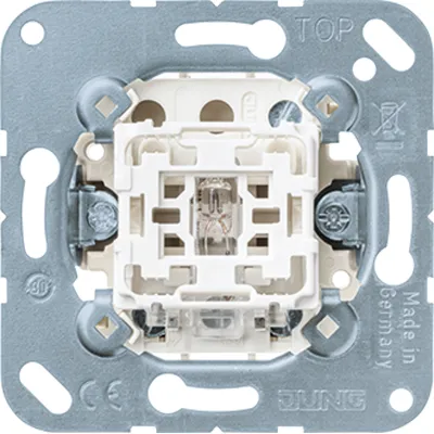 JUNG Wipp-Kontrollschalter 506-20KOU | Wechselschalter Unterputz | 20A 250V | Glimmlampe | beleuchtet | IP20 | weiß