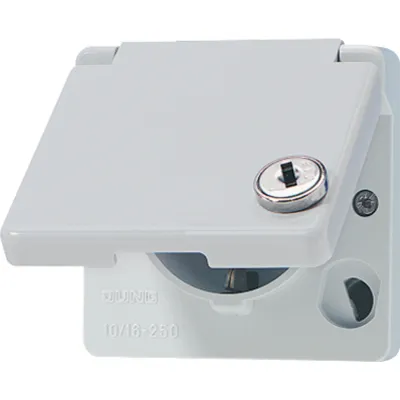 JUNG Oberteil Abdeckung 620WSLOT für 620 WSL | Ersatzteil WG 600 | mit Schloss & 2 Schlüsseln | Federklemmen 2,5mm²