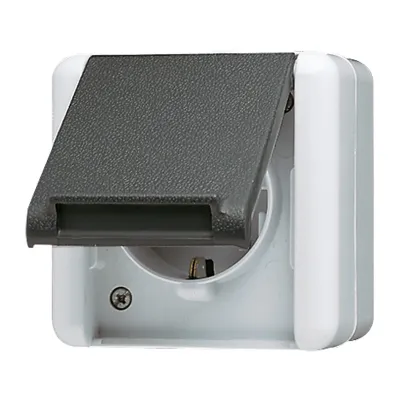 JUNG Oberteil Steckdose 820WOT WG800 | Klappdeckel | IP44 | Unterputz | Kunststoff Thermoplast | grau RAL 7035