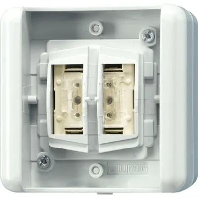 JUNG KNX Taster 2-fach 8472.01LEDW | Aufputz | Schalten | Jalousie | Dimmen | LED | IP44 | Schraubbefestigung | Weiß