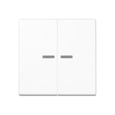 JUNG Wippe für Serientaster | A102KO5BFWW | 2fach KNX Taster | Lichtleiter | Thermoplast glänzend | 55x55 mm | alpinweiß