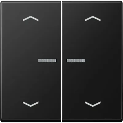 JUNG Wippe 2-fach A 102 KO5P BF SWM | Jalousie Symbol Pfeile | Lichtleiter | Thermoplast | 55x55 mm | graphitschwarz