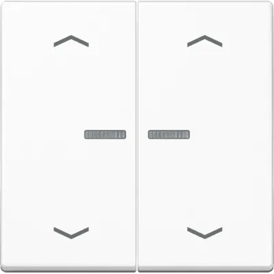 JUNG Wippe 2fach A102KO5PWW für KNX Jalousie Taster | Pfeilsymbol | Lichtleiter | Duroplast | 55x55 mm | alpinweiß