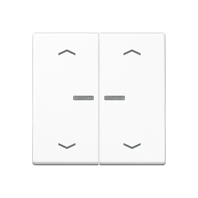 JUNG Wippe 2fach A102KO5PWW für KNX Jalousie Taster | Pfeilsymbol | Lichtleiter | Duroplast | 55x55 mm | alpinweiß