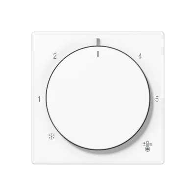 JUNG Abdeckung für Thermostat A1749BFWW | Raumthermostat | Drehknopf | Klemmbefestigung | Thermoplast | alpinweiß