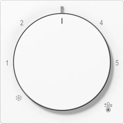 JUNG Abdeckung für Thermostat A1749BFWW | Raumthermostat | Drehknopf | Klemmbefestigung | Thermoplast | alpinweiß