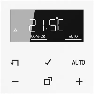 JUNG Raumthermostat A 1790 D WW | digital | PI-Regelung | Wochenprogramm | externer Sensor | 55x55mm | Alpinweiß
