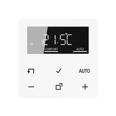 JUNG Raumthermostat A 1790 D WW | digital | PI-Regelung | Wochenprogramm | externer Sensor | 55x55mm | Alpinweiß