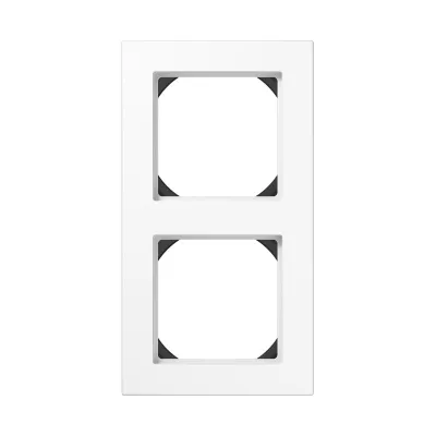 JUNG Rahmen 2-fach A 5582 HBF WW | Unterputz Einbaurahmen 28mm | waagerecht & senkrecht | Thermoplast | alpinweiß