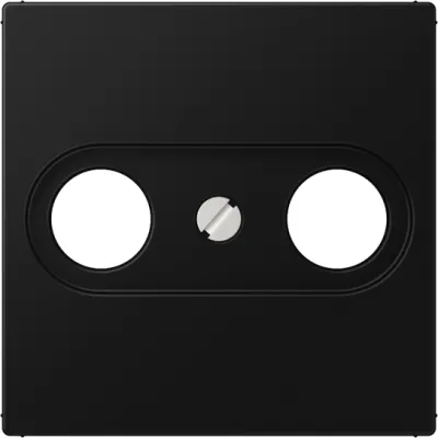 JUNG Abdeckung Antennen-Steckdose A561BFPLTVSWM | Zentralplatte DIN 45330 | Thermoplast matt | 55x55 mm | graphitschwarz