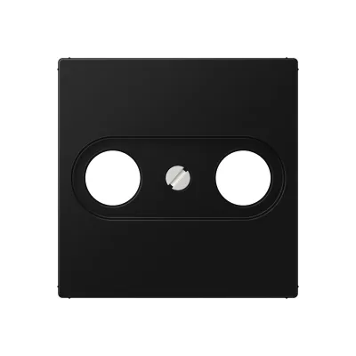 JUNG Abdeckung Antennen-Steckdose A561BFPLTVSWM | Zentralplatte DIN 45330 | Thermoplast matt | 55x55 mm | graphitschwarz