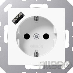 JUNG A152018AWW SCHUKO-Steckdose mit USB Typ A