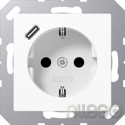 JUNG A152018CWW SCHUKO-Steckdose mit USB Typ C