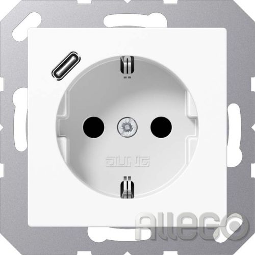 Bild: JUNG A152018CWW SCHUKO-Steckdose mit USB Typ C