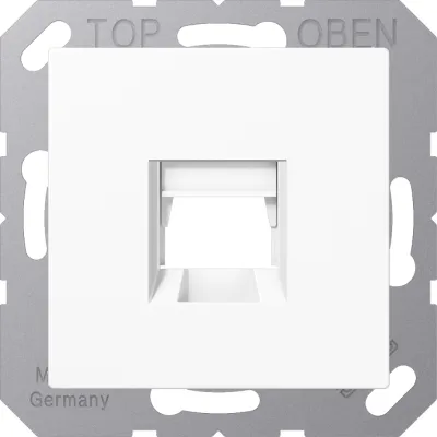 JUNG Abdeckung Modular-Jack 1-fach A1569-15WEWW | mit Tragring | Beschriftungsfeld | Thermoplast | glänzend | alpinweiß