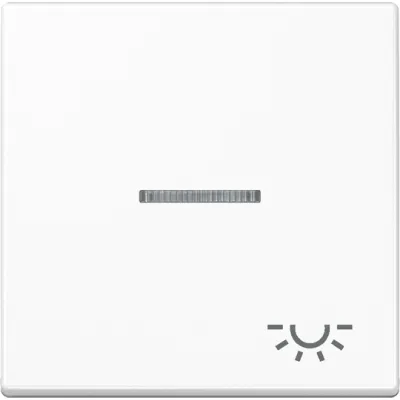 JUNG Wippe A590KO5LWW | Symbol Licht | Lichtleiter | Kontrollfenster | IP44 | Duroplast | 55x55 mm | alpinweiß