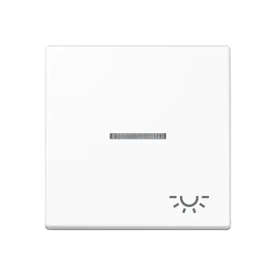 JUNG Wippe A590KO5LWW | Symbol Licht | Lichtleiter | Kontrollfenster | IP44 | Duroplast | 55x55 mm | alpinweiß