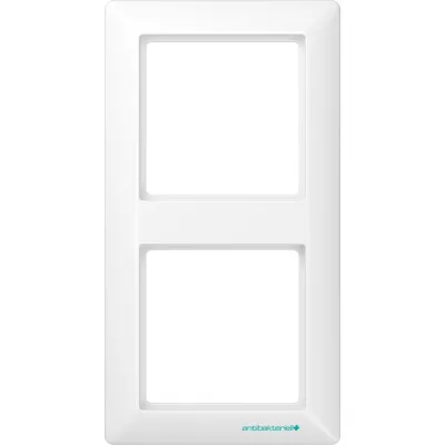 JUNG Rahmen 2-fach | Unterputz | antibakteriell | IP44 | Duroplast glänzend | alpinweiß | waagerecht senkrecht