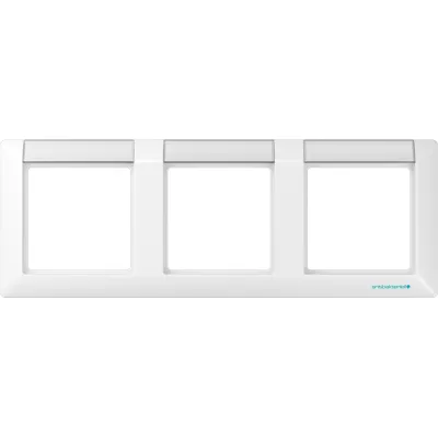 JUNG Rahmen 3-fach ABAS5830NAWW | Antibakteriell | Schriftfeld | Horizontal | Unterputz | Duroplast | IP44 | Weiß