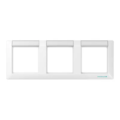 JUNG Rahmen 3-fach ABAS5830NAWW | Antibakteriell | Schriftfeld | Horizontal | Unterputz | Duroplast | IP44 | Weiß
