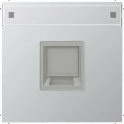 JUNG Abdeckung Modular-Jack AL1969-1NAWE | 1-fach Keystone-Halterung | Tragring | Klemmbefestigung | Aluminium matt