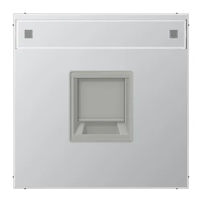 JUNG Abdeckung Modular-Jack AL1969-1NAWE | 1-fach Keystone-Halterung | Tragring | Klemmbefestigung | Aluminium matt