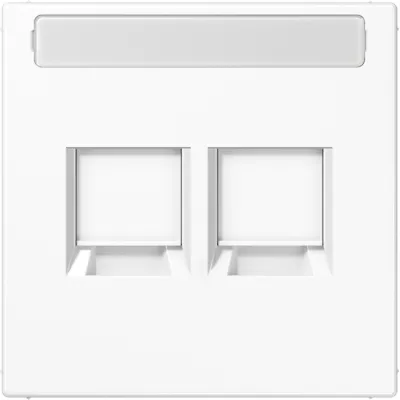 JUNG Abdeckung Modular-Jack 2-fach LS1969-2NAWEWW | Keystone kompatibel | mit Tragring | alpinweiß