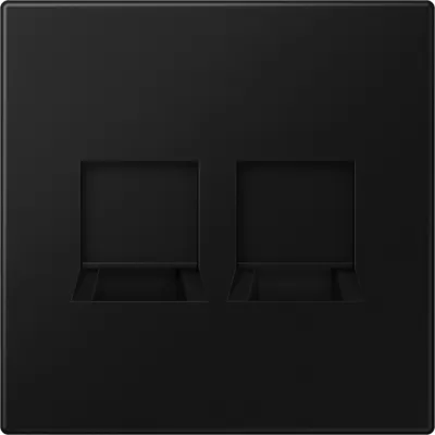JUNG Abdeckung Modular-Jack LS 1969-2 WE SWM | 2-fach | Tragring | Klemmbefestigung | Kunststoff | graphitschwarz matt