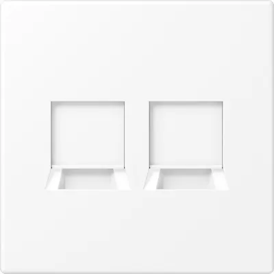 JUNG Abdeckung Modular-Jack LS 1969-25 WE WWM | 2-fach | Tragring | Klemmbefestigung | schneeweiß matt | RAL 9016