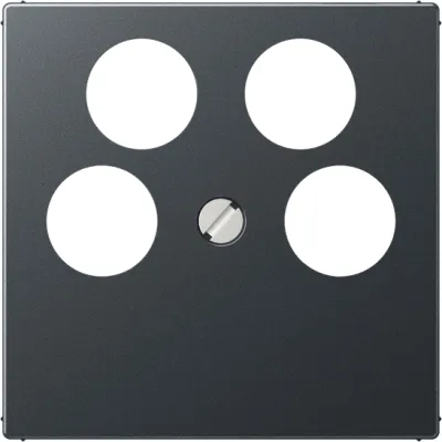 JUNG Abdeckung 4-Loch-SAT-TV-Steckdose | A561-4SAT2ANM | Schraubbefestigung | Kunststoff Duroplast | anthrazit matt