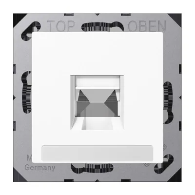 JUNG Abdeckung Modular-Jack A 1569-1 NA WE WW | 1-fach | Tragring | Klemmbefestigung | Kunststoff | alpinweiß